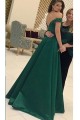 Long Green Off-the-Shoulder Prom Formal Evening Party Dresses 3021510