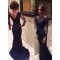 Long Sleeves Lace Mermaid Prom Evening Formal Dresses 3020152