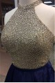 A-Line Beaded Short Blue Prom Homecoming Cocktail Graduation Dresses 3021523