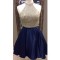 A-Line Beaded Short Blue Prom Homecoming Cocktail Graduation Dresses 3021523