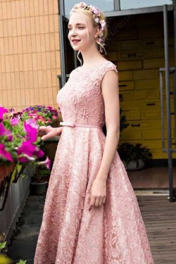 Pink Lace Prom Homecoming Cocktail Graduation Dresses 3021524