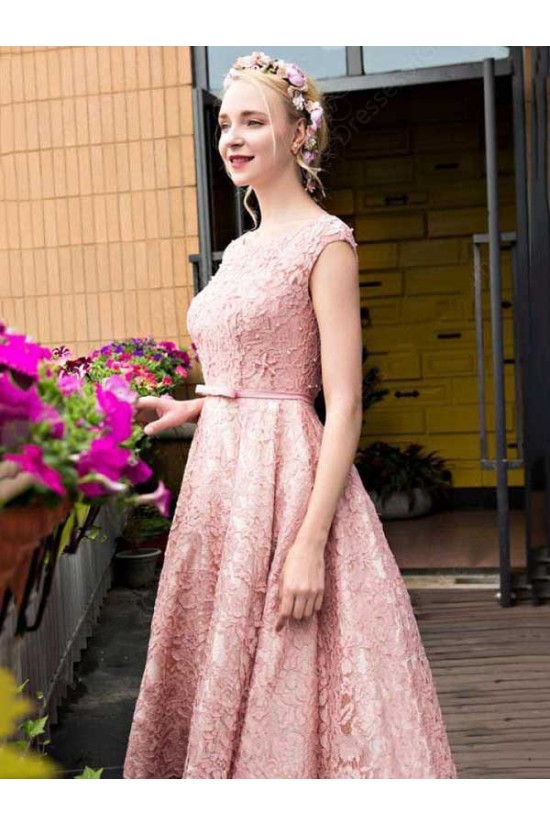 Pink Lace Prom Homecoming Cocktail Graduation Dresses 3021524