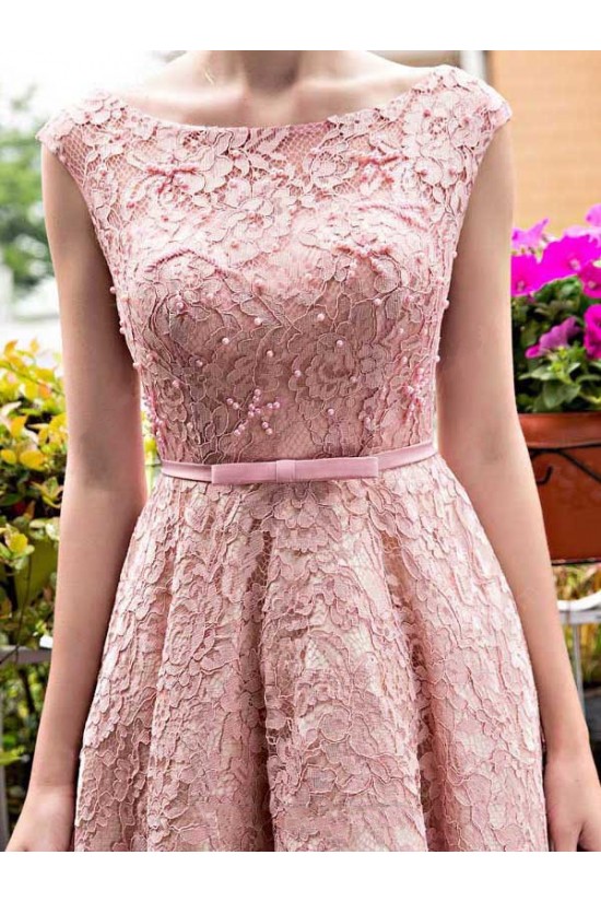 Pink Lace Prom Homecoming Cocktail Graduation Dresses 3021524