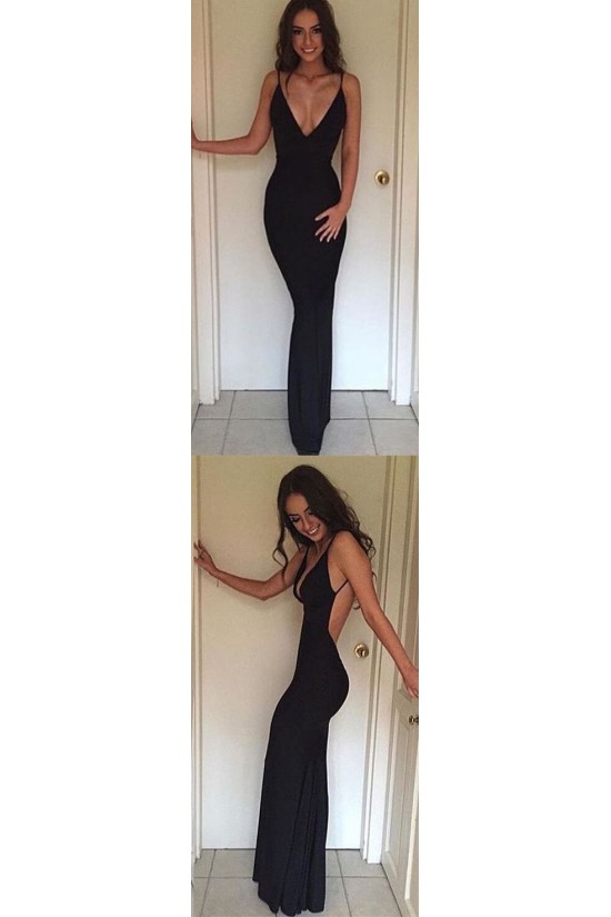 Sexy Long Black Mermaid V-Neck Prom Formal Evening Party Dresses 3021526 Sexy Long Black Mermaid V-Neck Prom Formal Evening Party Dresses 3021526