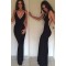 Sexy Long Black Mermaid V-Neck Prom Formal Evening Party Dresses 3021526