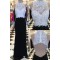 Long Black White Beaded Lace Prom Formal Evening Party Dresses 3021528