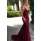 Mermaid V-Neck Lace Long Prom Dresses Evening Gowns 3021533