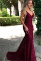 Mermaid V-Neck Lace Long Prom Dresses Evening Gowns 3021533