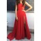 Red One-Shoulder Long Chiffon Prom Evening Formal Dresses 3020154