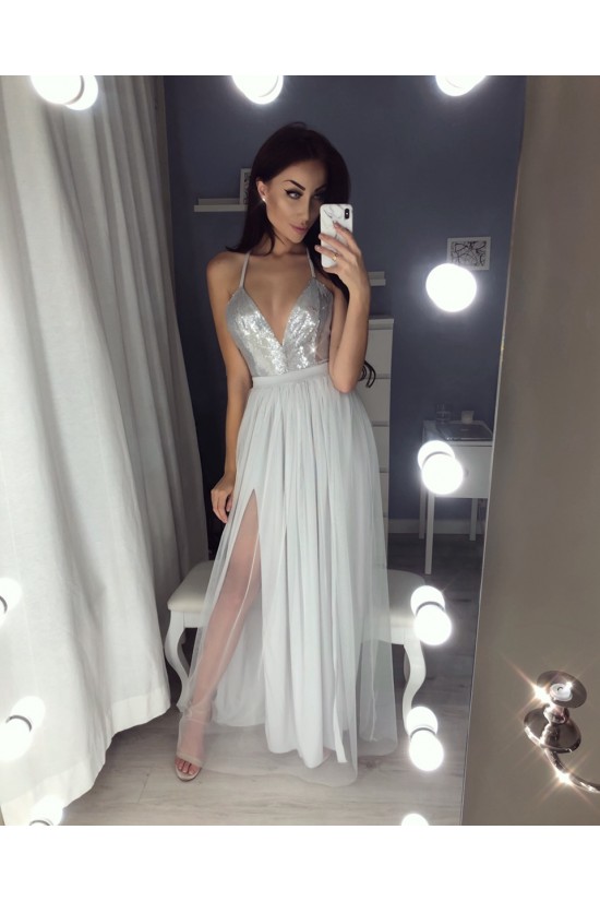 Sexy V-Neck Sequins and Tulle Prom Evening Party Dresses 3021540 Sexy V-Neck Sequins and Tulle Prom Evening Party Dresses 3021540