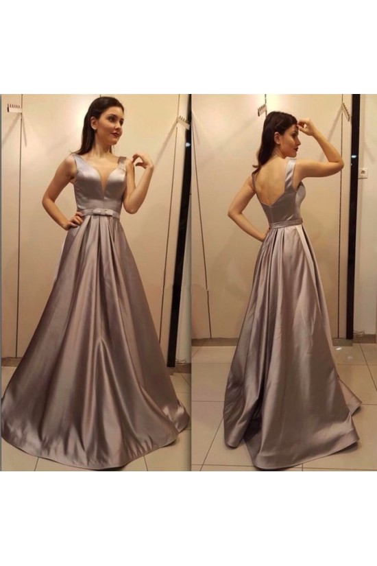 Elegant V-Neck Long Green Prom Evening Formal Dresses 3021541