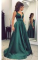 Elegant V-Neck Long Green Prom Evening Formal Dresses 3021541