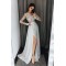 Long Sleeves V-Neck Lace Prom Evening Formal Dresses with Side Slit 3021546