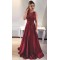 A-Line Satin Lace Long Prom Evening Formal Dresses 3021549