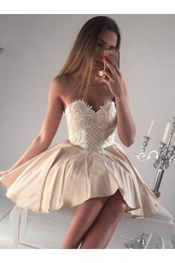 Short Sweetheart Prom Dress Sleeveless Appliques Homecoming Party Dresses 3021555
