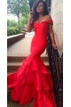 Long Red Off-the-Shoulder Prom Evening Formal Dresses 3020156
