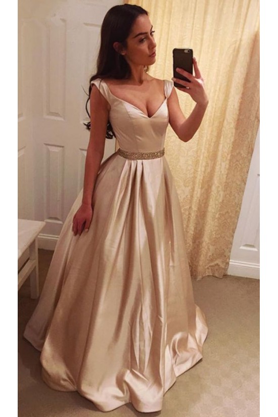 Mermaid V-Neck Sequins Long Prom Evening Formal Dresses 3021561