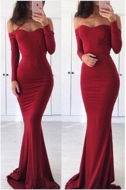 Mermaid Long Sleeves Long Prom Evening Formal Dresses 3021569