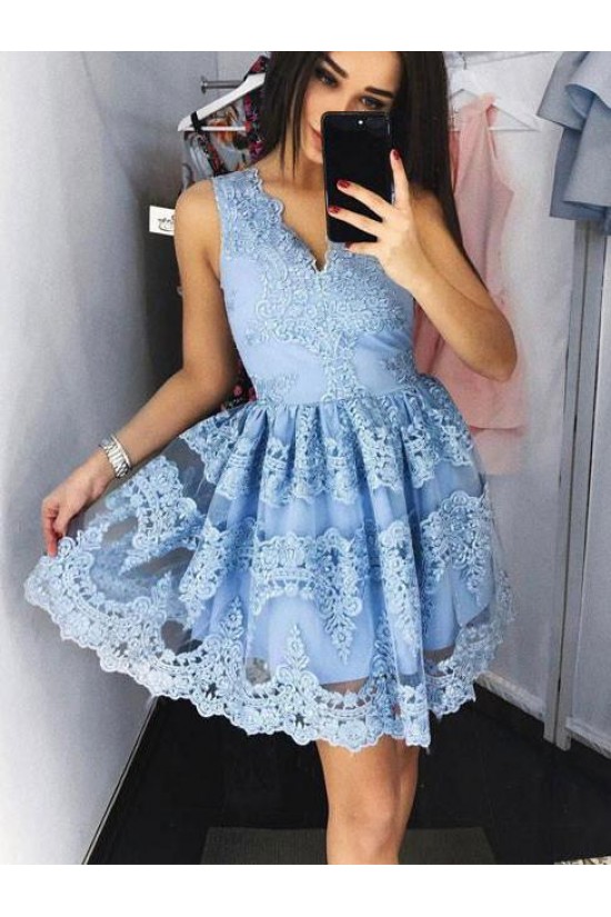 Short V-Neck Lace Homecoming Cocktail Prom Evening Dresses 3021572 Short V-Neck Lace Homecoming Cocktail Prom Evening Dresses 3021572