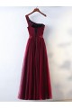 A-Line One-Shoulder Tulle Long Prom Evening Formal Dresses 3021574