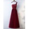 A-Line One-Shoulder Tulle Long Prom Evening Formal Dresses 3021574