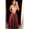 A-Line V-Neck Beaded Long Prom Evening Formal Dresses 3021577