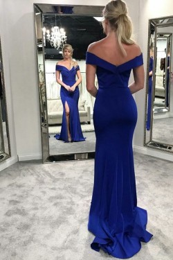Mermaid Off-the-Shoulder Long Prom Evening Party Dresses 3021584