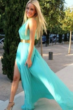 Side Split Long Chiffon Prom Evening Formal Dresses 3020160