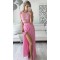 Two Pieces Lace See Through Top Chiffon Pink Prom Evening Formal Dresses 3020164