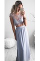 Two Pieces Lace See Through Top Chiffon Prom Evening Formal Dresses 3020165