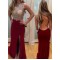Beaded Backless Long Red Prom Evening Formal Dresses 3020170