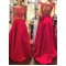 Two Pieces Off-the-Shoulder Red Beaded Long Prom Evening Formal Dresses 3020175
