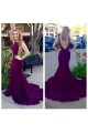 Purple Low V-Back Mermaid Long Prom Evening Formal Dresses 3020179
