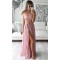 Two Piece Prom Dresses Lace Top Off-the-Shoulder Short Sleeves Thigh-High Slit Sexy Evening Gowns 3020192
