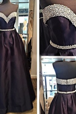 Beaded Sweetheart Long Prom Dresses Evening Gowns 3020196