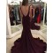 Sexy Low V-Back Mermaid Long Prom Dresses Evening Gowns 3020199