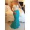 Blue White Lace Long Mermaid Prom Dresses Evening Gowns 3020202