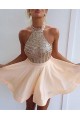 Halter Sequins Short Backless Homecoming Cocktail Prom Dresses Evening Gowns 3020204