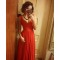 V-Neck Straps Sleeveless Long Red Chiffon Bridesmaid Prom Dresses Evening Gowns 3020205