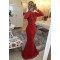 Red Long Sleeves Lace Mermaid Prom Dresses Evening Gowns 3020207