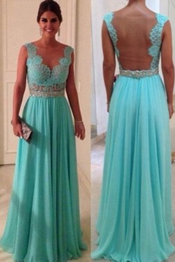 Elegant Lace Top Long Prom Dresses Evening Gowns 3020211