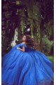 Ball Gown Off-the-Shoulder Blue Prom Dresses Evening Gowns 3020224