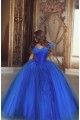 Ball Gown Off-the-Shoulder Blue Prom Dresses Evening Gowns 3020224
