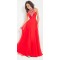 Beaded Long Red Chiffon Floor-Length Prom Dresses Evening Gowns 3020225