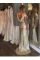 Gold Sequins Long Bridesmaid Prom Dresses Evening Gowns 3020226