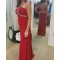 Sheath Beaded Long Red Chiffon Prom Dresses Evening Gowns 3020229