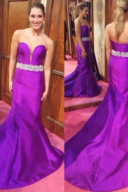 Mermaid Sweetheart Long Purple Prom Dresses Evening Gowns 3020237