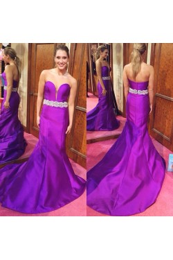 Mermaid Sweetheart Long Purple Prom Dresses Evening Gowns 3020237