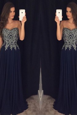 Sweetheart Neck Black Chiffon Prom Dresses Silver Lace Appliqued Bodice Prom Dresses Evening Gowns 3020238