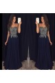 Sweetheart Neck Black Chiffon Prom Dresses Silver Lace Appliqued Bodice Prom Dresses Evening Gowns 3020238